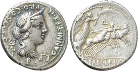 C. ANNIUS T. F. T. N. and L. FABIUS L. F. HISPANIENSIS. Denarius (82-81 BC). Mint in northern Italy or Spain.