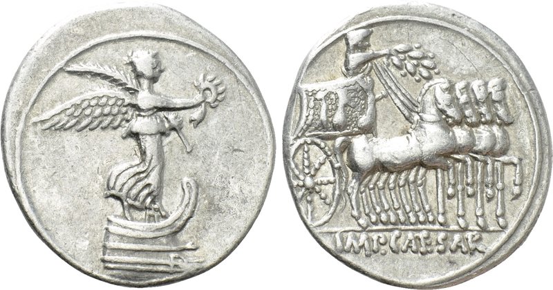 OCTAVIAN. Denarius (30 BC). Uncertain Italian mint, possibly Rome.

Obv: IMP C...