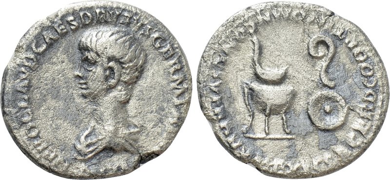 NERO (Caesar, 50-54). Denarius. Rome. 

Obv: NERO CLAVD CAES DRVSVS GERM PRINC...