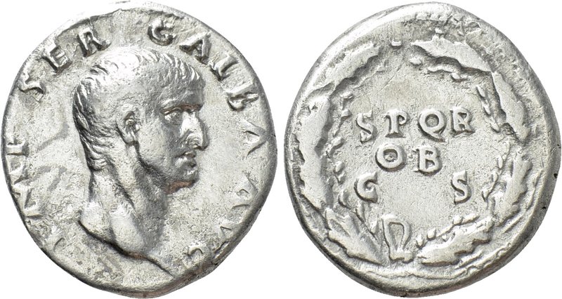 GALBA (68-69). Denarius. Rome. 

Obv: IMP SER GALBA AVG. 
Bare head right.
R...