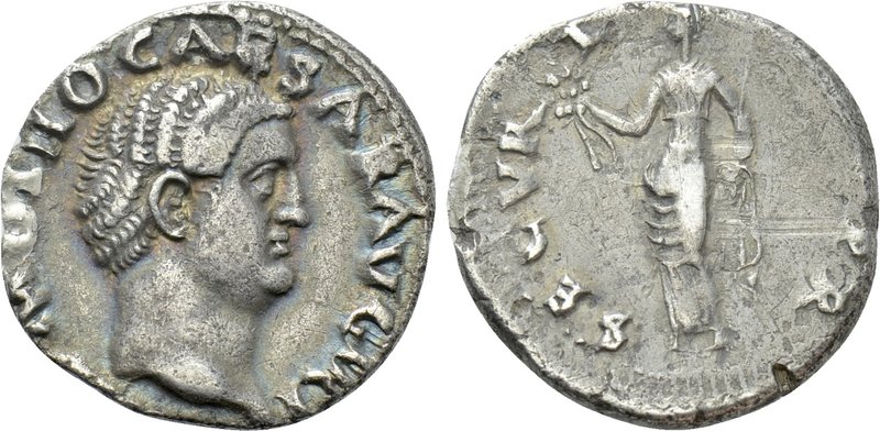 OTHO (69). Denarius. Rome. 

Obv: IMP OTHO CAESAR AVG TR P. 
Bare head right....