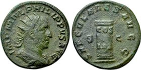 PHILIP II (247-249). Dupondius. Rome.