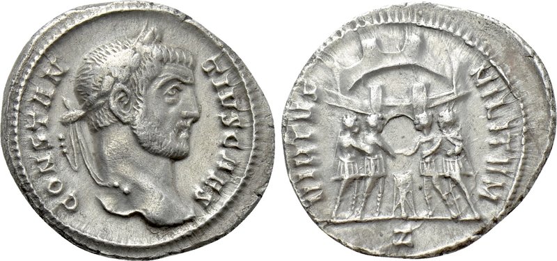 CONSTANTIUS I (Caesar, 293-305). Argenteus. Rome. 

Obv: CONSTANTIVS CAES. 
L...