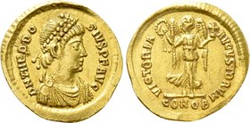 THEODOSIUS I (379-395). Tremissis. Constantinople