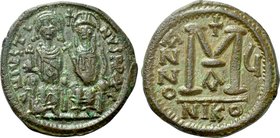 JUSTIN II (565-578). Follis. Nicomedia. Dated RY 5 (569/70).