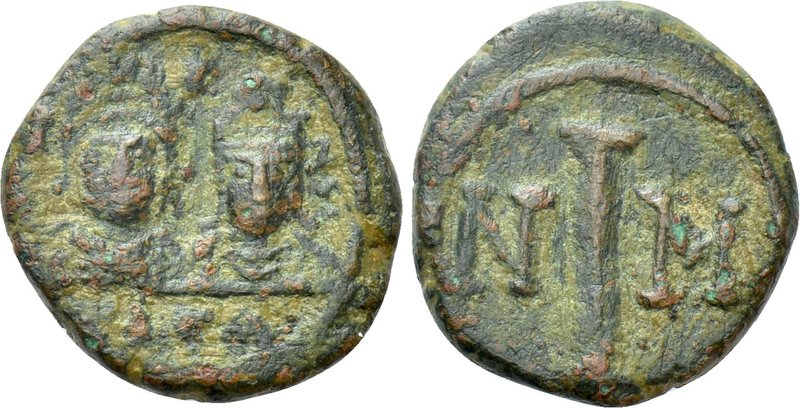JUSTIN II with SOPHIA (565-578). Decanummium. Carthage. 

Obv: Facing busts of...
