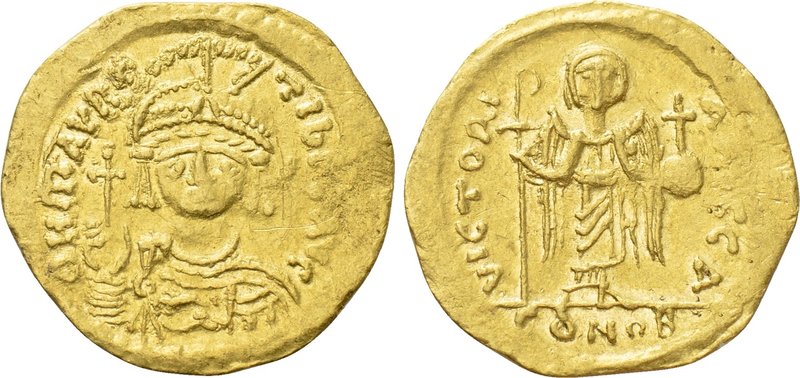 MAURICE TIBERIUS (582-602). GOLD Solidus. Constantinople. 

Obv: D N MAVRC TIЬ...