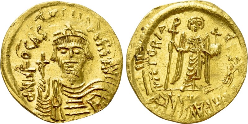 PHOCAS (602-610). GOLD Solidus. Constantinople. 

Obv: δ N FOCAS PЄRP AVG. 
C...