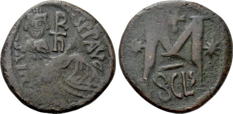 HERACLIUS (610-641). Follis. Uncertain mint in Sicily. 

Obv: Crowned and drap...