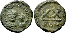 HERACLIUS (610 - 641) with Heraclius Constantinus. Half Follis. Rome.