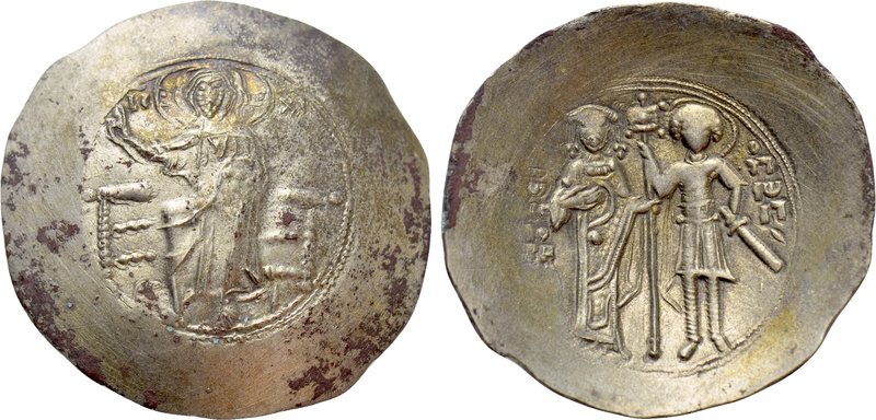 JOHN II COMNENUS (1118-1143). Fourrée EL Aspron Trachy. Thessalonica. 

Obv: I...
