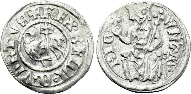 HUNGARY. Béla IV (1235-1270). Denar. 

Obv: + REX BELA QVARTVS. 
Agnus Dei st...