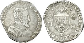 FRANCE. François I (1559-1560) in the Name of Henry II. Teston (1560 - D). Lyon.