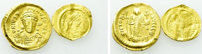 2 Byzantine GOLD Coins. 

Obv: .
Rev: .

. 

Condition: See picture.

W...