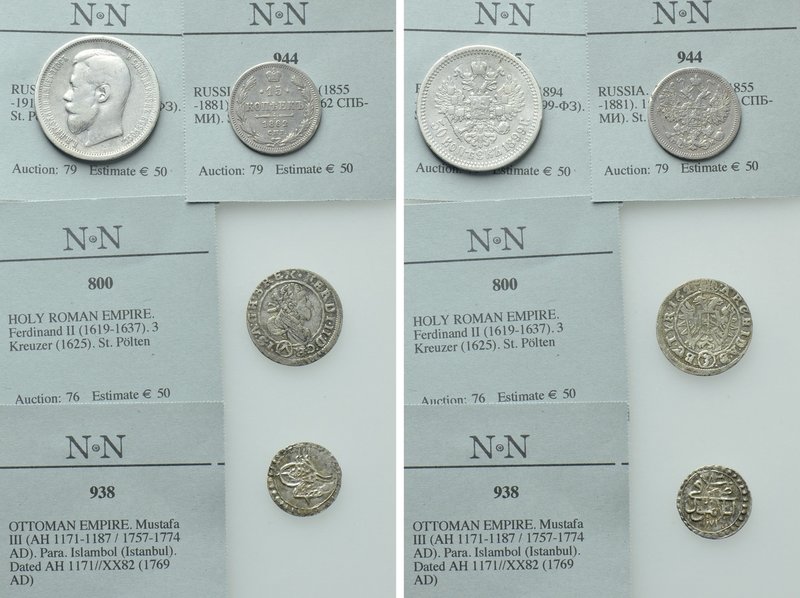 4 Modern Coins; Russia,Ottoman Empire and Austria. 

Obv: .
Rev: .

. 

C...