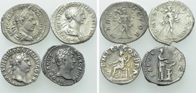 4 Roman Coins; Trajan, Hadrian etc.