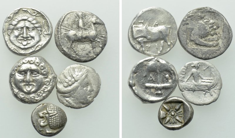 5 Greek Silver Coins; Perdikkas, Milet etc. 

Obv: .
Rev: .

. 

Conditio...