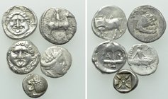 5 Greek Silver Coins; Perdikkas, Milet etc.