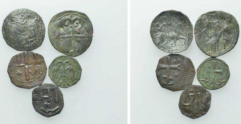 5 Medieval Coins of Bulgaria. 

Obv: .
Rev: .

. 

Condition: See picture...