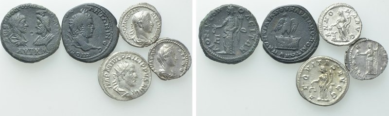 5 Roman Coins; Faustina Maior, Philippus Arabs etc. 

Obv: .
Rev: .

. 

...