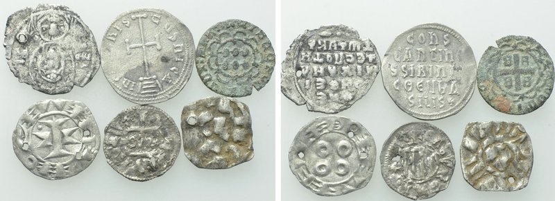 6 Byzantine and Medieval Coins. 

Obv: .
Rev: .

. 

Condition: See pictu...