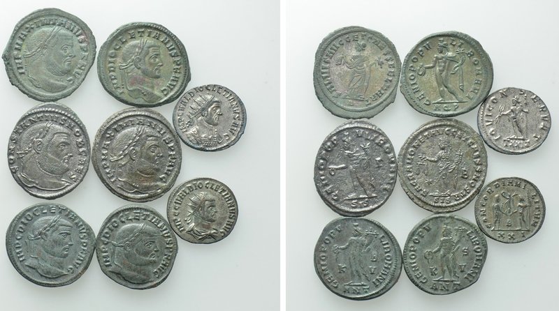 8 Coins of the Tetrarchy. 

Obv: .
Rev: .

. 

Condition: See picture.
...