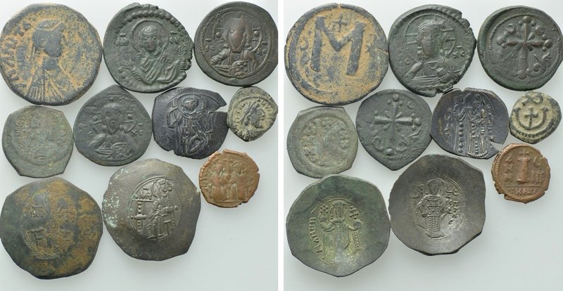 10 Byzantine Coins. 

Obv: .
Rev: .

. 

Condition: See picture.

Weigh...