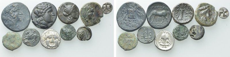 10 Greek Coins; Apollonia Pontika, Corinth etc. 

Obv: .
Rev: .

. 

Cond...