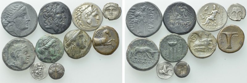 10 Greek Coins; Lysimachos; Pontos etc. 

Obv: .
Rev: .

. 

Condition: S...