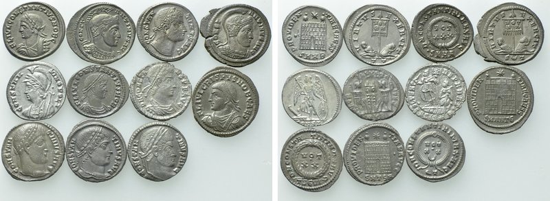 11 Folles of the Constantinian Dynasty in Attractive Quality. 

Obv: .
Rev: ....