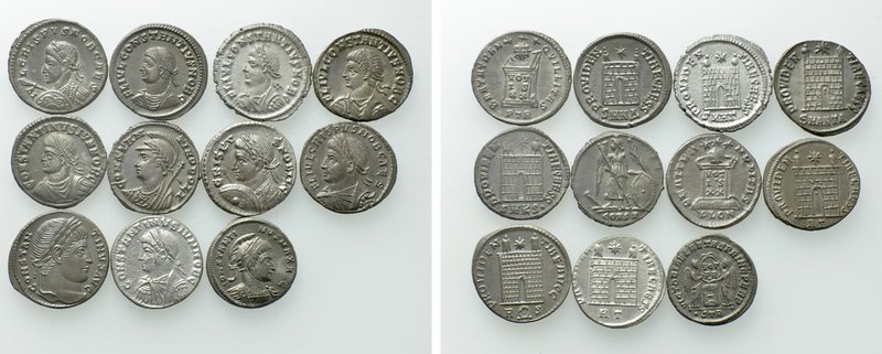 11 Folles of the Constantinian Dynasty in Attractive Quality. 

Obv: .
Rev: ....