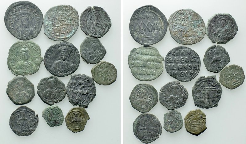 13 Byzantine Coins. 

Obv: .
Rev: .

. 

Condition: See picture.

Weigh...