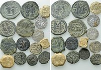 15 Byzantine and Medieval Coins and Seals; Including an Imperial Seal of Phocas.