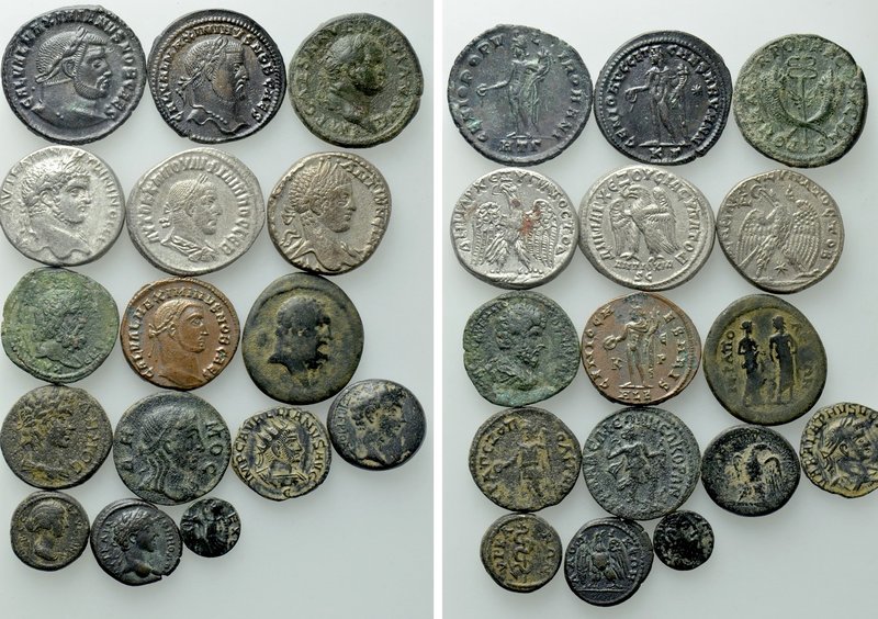 16 Roman Coins; Vaballathus, Augustus etc. 

Obv: .
Rev: .

. 

Condition...