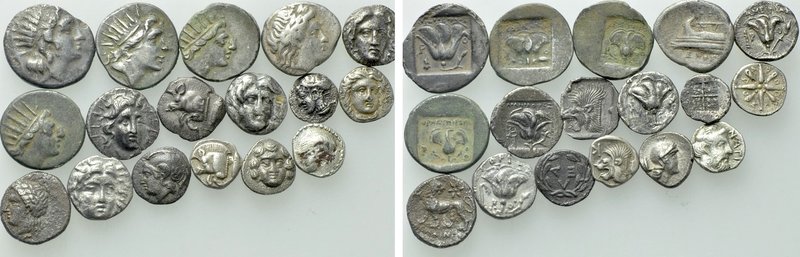 17 Greek Silver Coins. 

Obv: .
Rev: .

. 

Condition: See picture.

We...