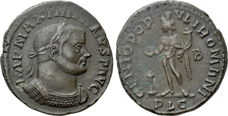MAXIMIANUS HERCULIUS (286-305). Follis. Lugdunum. 

Obv: IMP MAXIMIANVS P AVG....