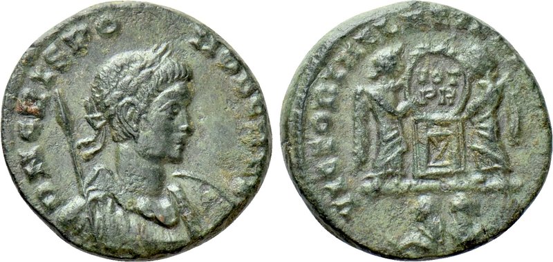 CRISPUS (Caesar, 316-326). Follis. Lugdunum. 

Obv: DN CRISPO NOB CAES. 
Laur...