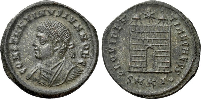 CONSTANTINE II (Caesar, 316-337). Follis. Cyzicus. 

Obv: CONSTANTINVS IVN NOB...