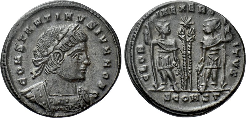CONSTANTINE II (Caesar, 316-337). Follis. Arelate. 

Obv: CONSTANTINVS IVN NOB...