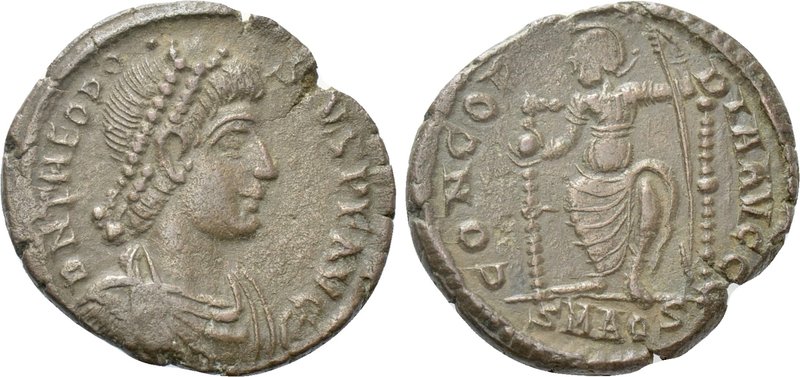 THEODOSIUS I (379-395). Ae. Aquileia. 

Obv: DN THEODOSIVS PF AVG. 
Diademed,...