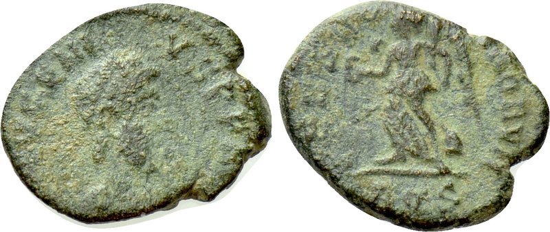 EUGENIUS (392-394). Ae. Aquileia. 

Obv: D N EVGENIVS P F AVG. 
Diademed, dra...