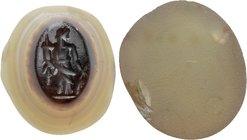 ROMAN EMPIRE. Engraved Gem Depicting Fortuna. Agate.