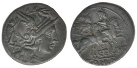 ROM Republik C.Terentius Lucanus 147 v.Chr.
Denar X
Roma
Dioskuren nach rechts reitend
C.T.R.LVC / ROMA
Crawf.217/1, 3,76 Gramm, ss