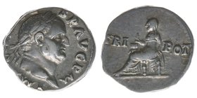 ROM Kaiserzeit
Vespasianus 69-79
Denar
IMP VESP AVG P M / TRI - POT
3,19 Gramm, ss, Kampmann 20.64