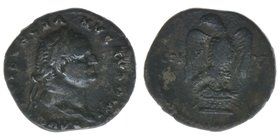 ROM Kaiserzeit
Vespasianus 69-79

Denar
IMP CAESAR VESPASIANVS AVG / COS VII
Adler
Kampmann 20.35, 3,05 Gramm, ss