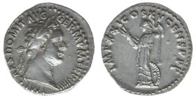 ROM Kaiserzeit
Domitianus 81-96
Denar 90
IMP CAES DOMIT AVG GERM PM TR P VIIII / IMP XXI COS XV CENS P P P
3,46 Gramm, stfr, RIC 147, C261
Herkunft Mü...