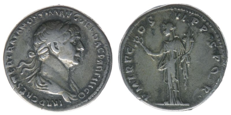 ROM Kaiserzeit
Traianus 98-117 
Denar
IMP CAES NER TRTAIAN OPTIM AVG GER DAC PAR...