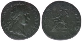 ROM Kaiserzeit Traianus 98-117
Sesterz
IMP CAES NERVA TRAIAN AVG GERM P M / TR POT COS IIII P P / S C
Kampmann 27.132, 28,32 Gramm, ss