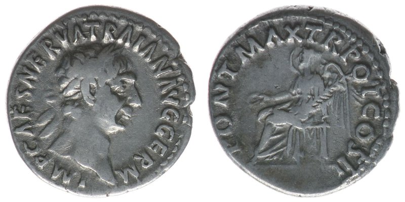 ROM Kaiserzeit
Traianus 98-117
Denar
IMP CAES NERVA TRAIAN AVG GERM / PONT MAX T...