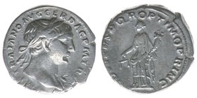 ROM Kaiserzeit 
Traianus 98-117
Denar
IMP TRAIANO AVG GER DAC P M TR P / COS V P P SPQR OPTIMO PRINC
Kampmann 27.32, 3,12 Gramm, ss
